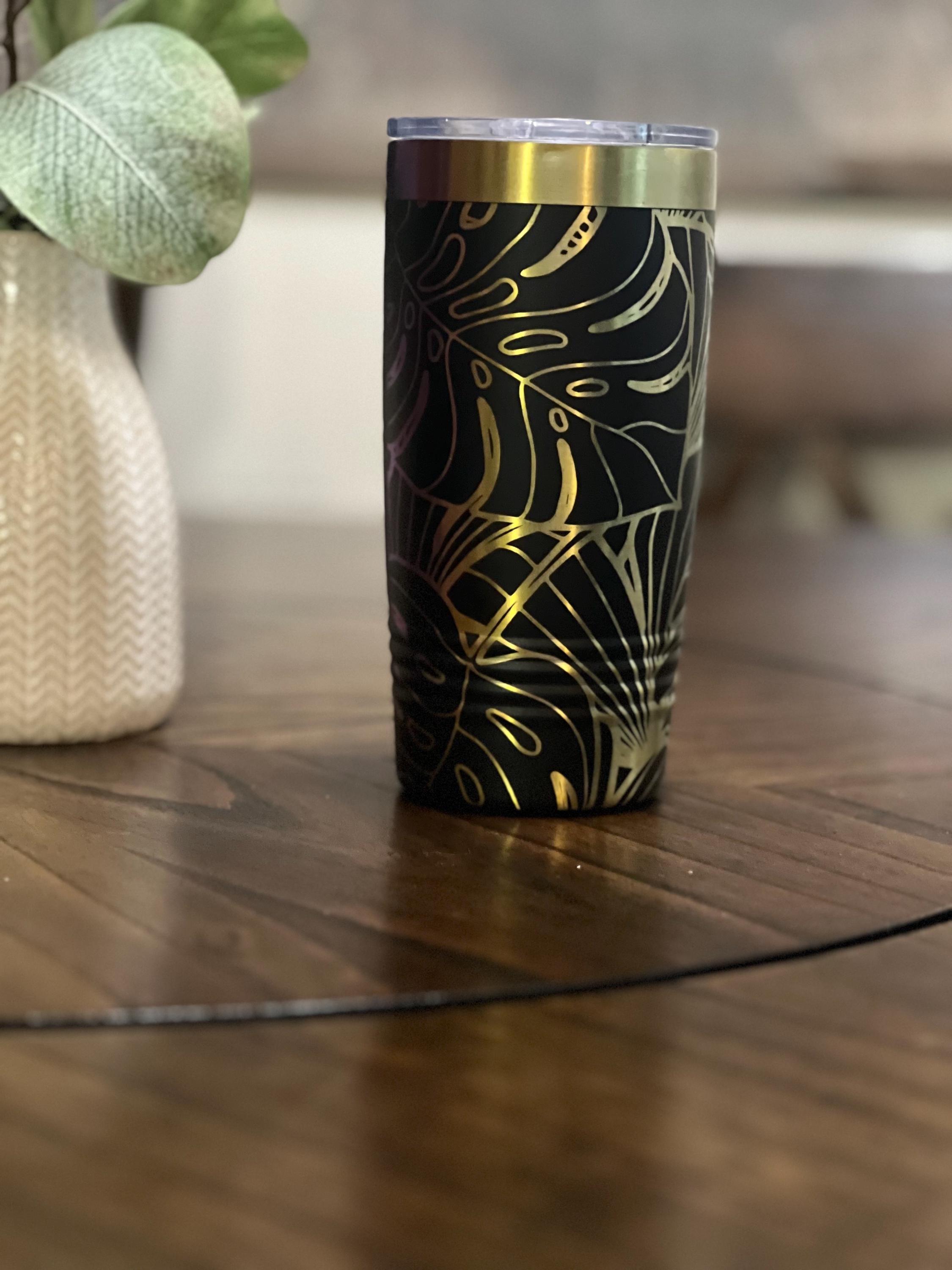 20 oz. Engraved Monstera Leaf Tumbler