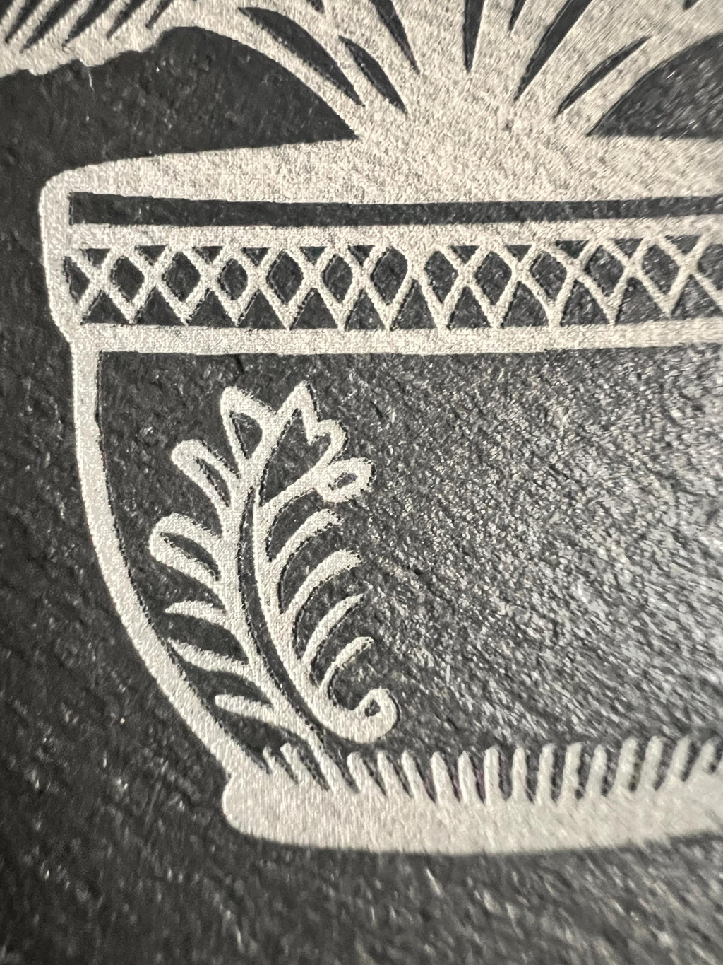 Flower Engraved Slate Coaster Sets