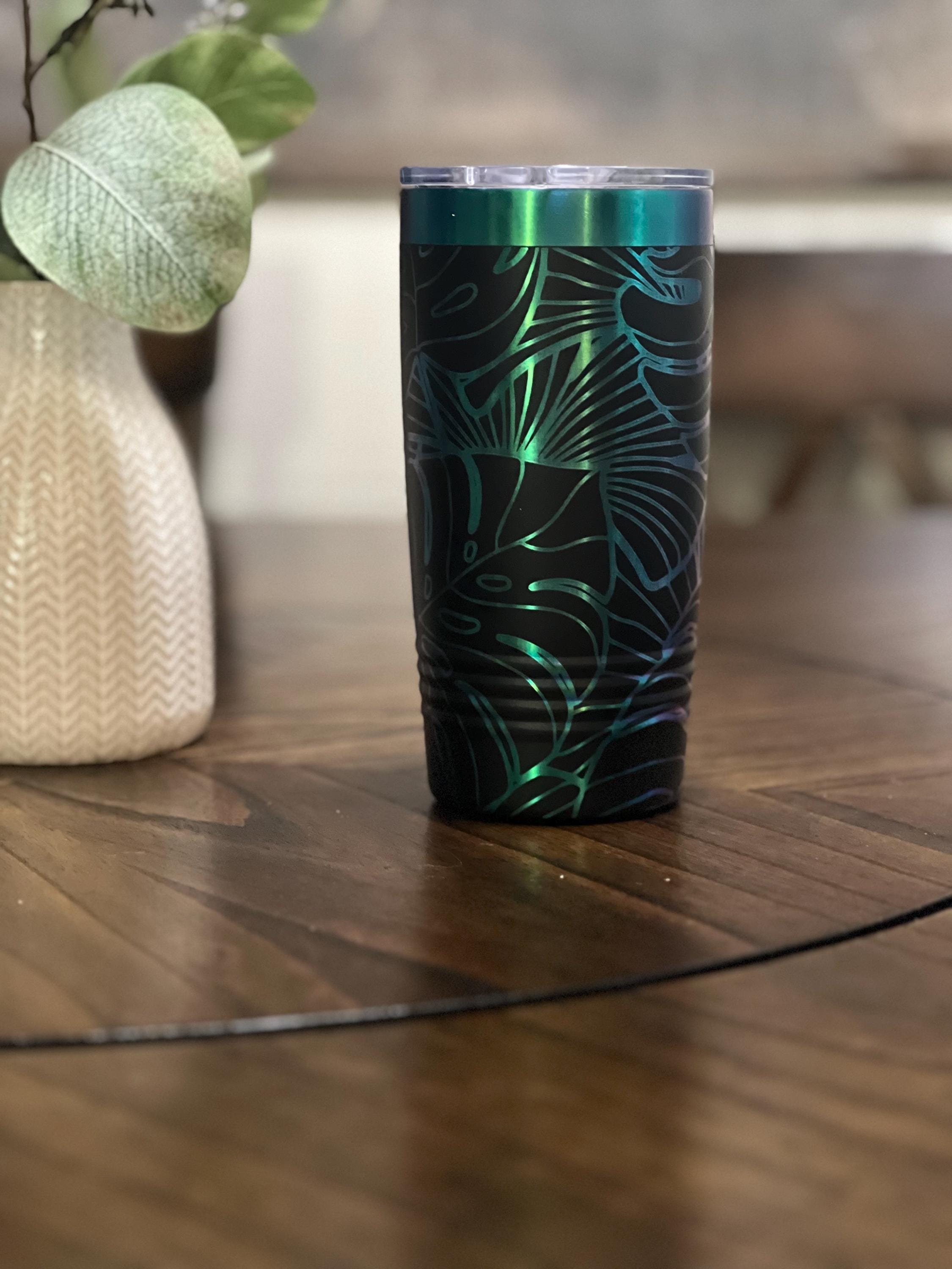 20 oz. Engraved Monstera Leaf Tumbler