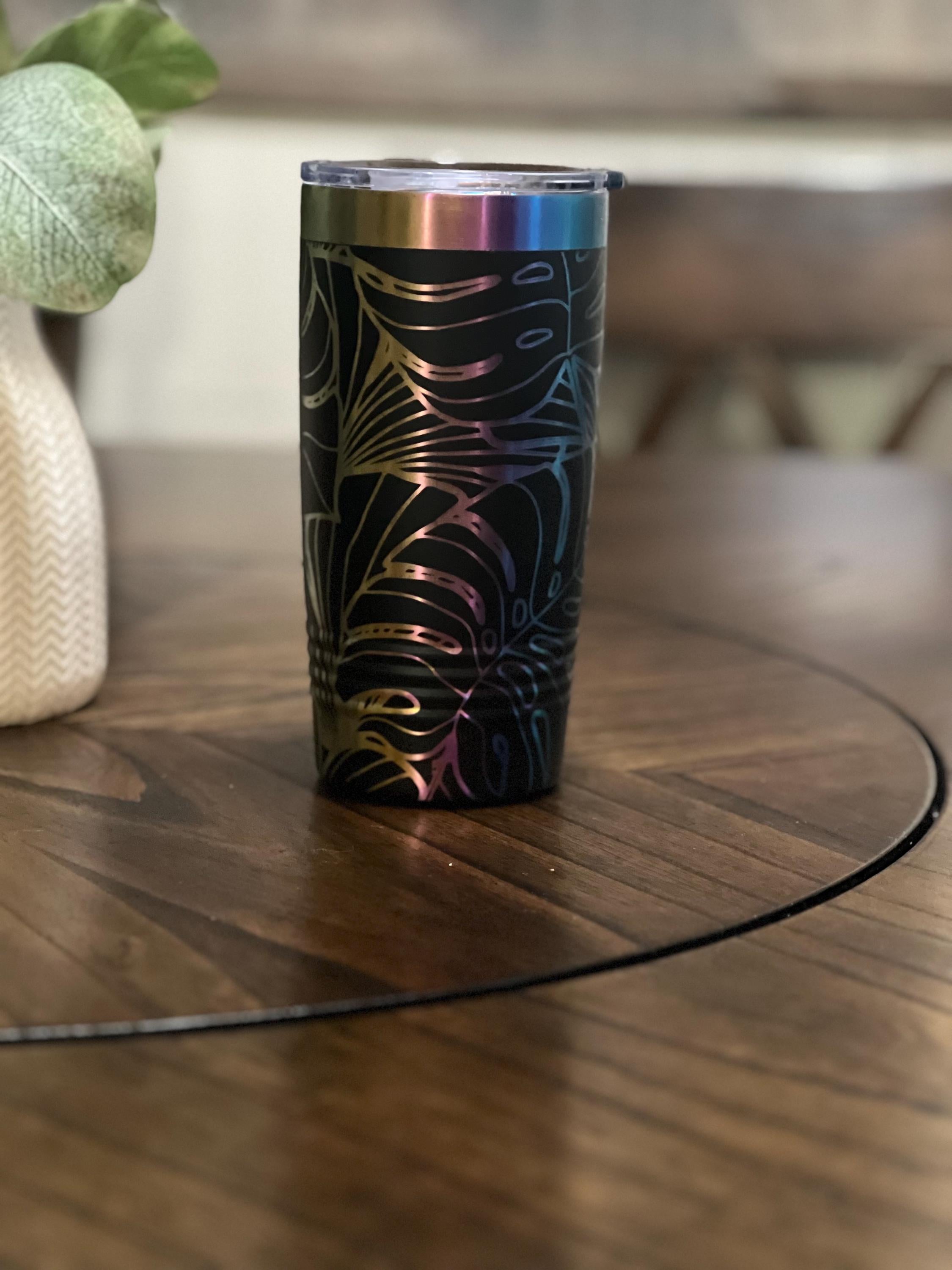20 oz. Engraved Monstera Leaf Tumbler