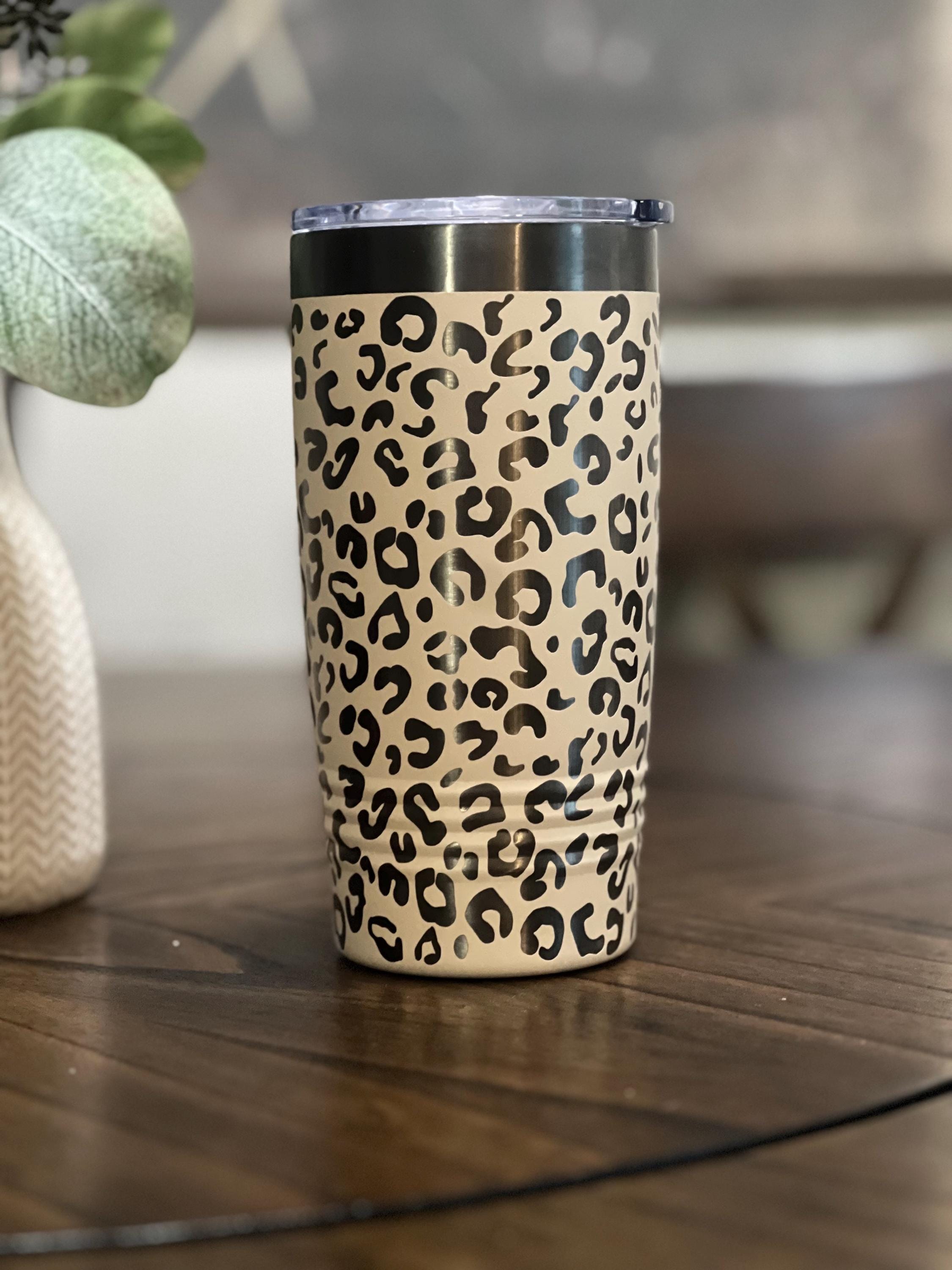 20 oz. Engraved Leopard Printed Tumbler