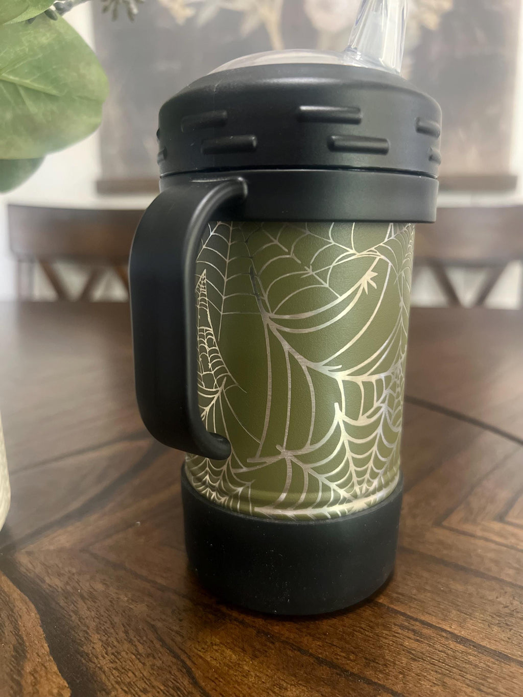 10 oz Engraved Spider Web Sippy Cup